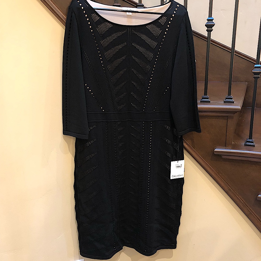 Calvin Klein Black Dress - New with tags - Stretches for a flattering fit
